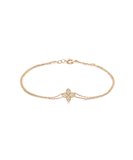 Gold bracelet with zircons