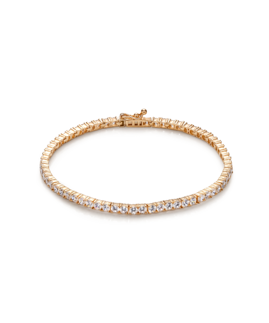 Gold bracelet with zircons