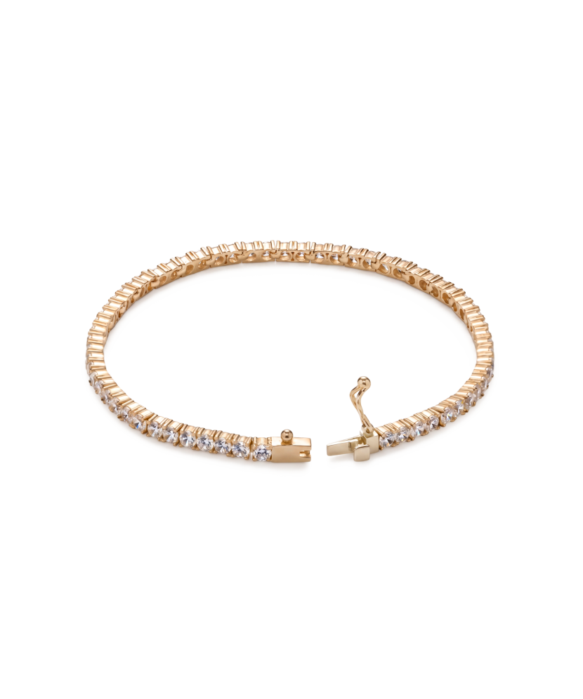 Gold bracelet with zircons