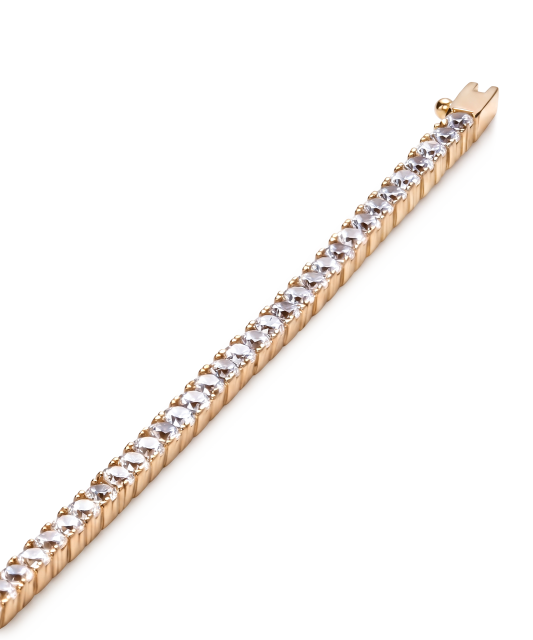 Gold bracelet with zircons