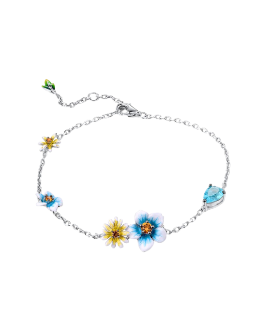 Sterling Silver bracelet with enamel and zirconium