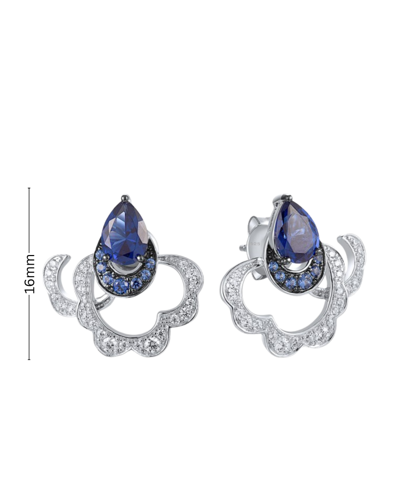Sterling Silver earrings with zircons and spinels