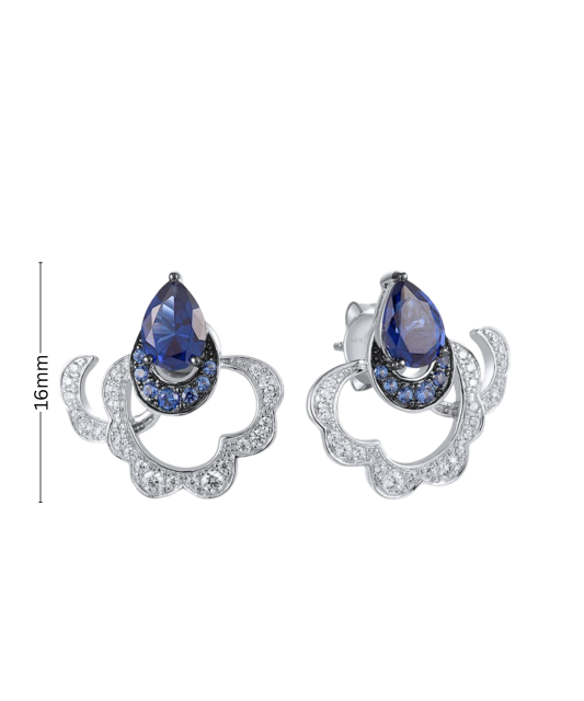 Sterling Silver earrings with zircons and spinels