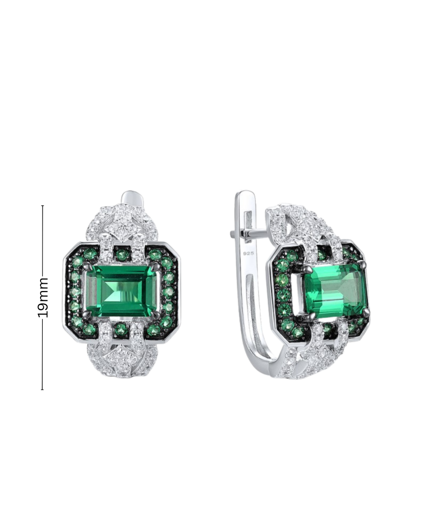 Sterling Silver earrings with zircons and spinels