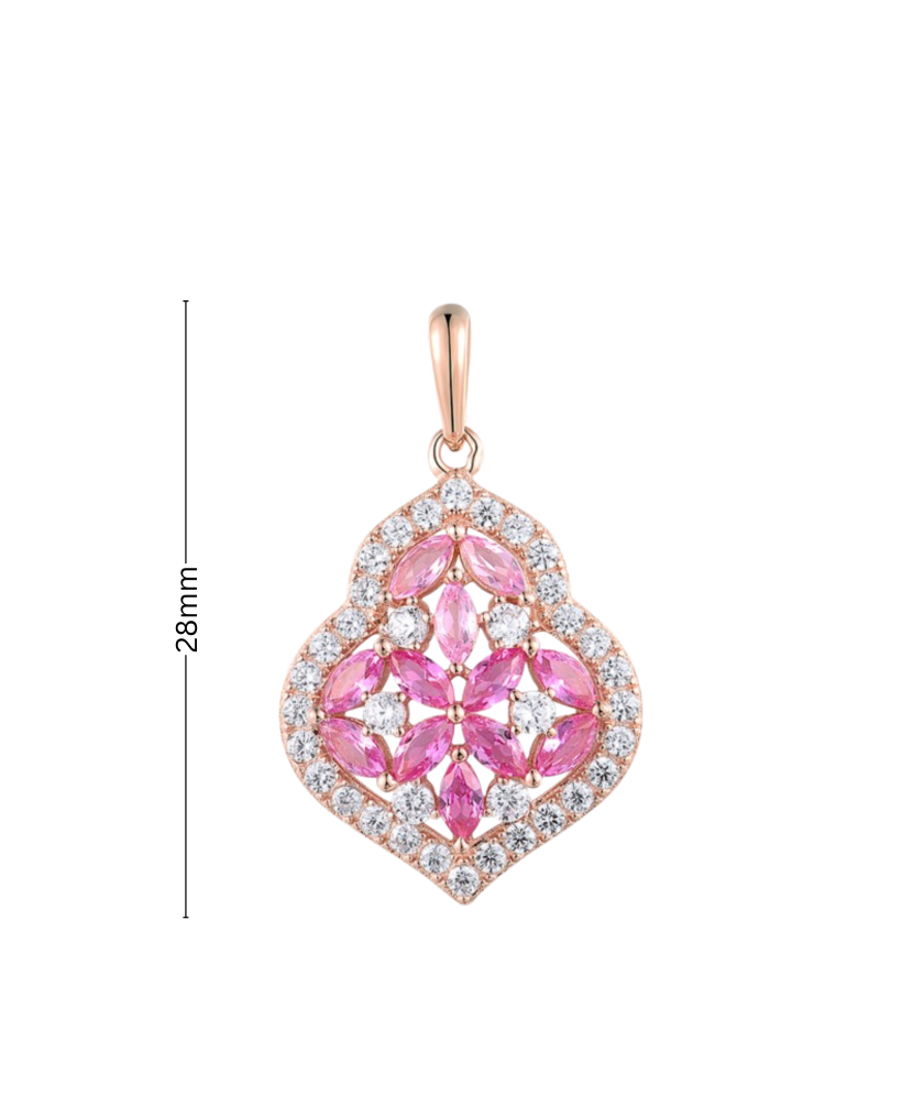 Gold-plated Silver pendant with nano sapphires and zircons
