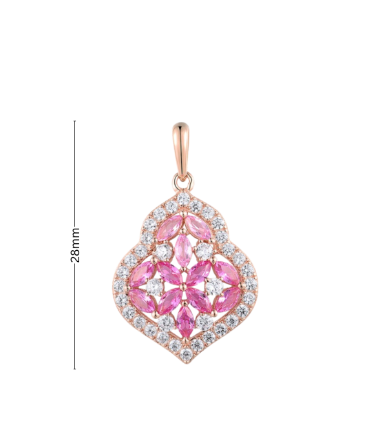 Gold-plated Silver pendant with nano sapphires and zircons