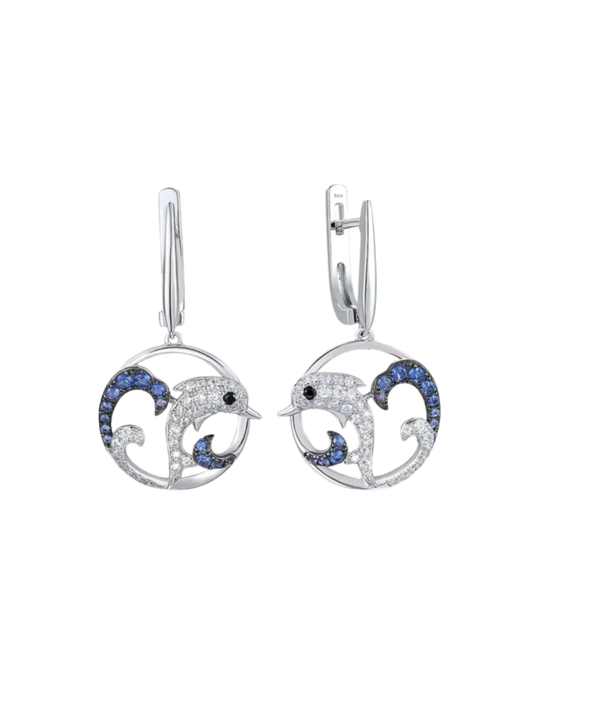Sterling Silver earrings with zircons and spinels