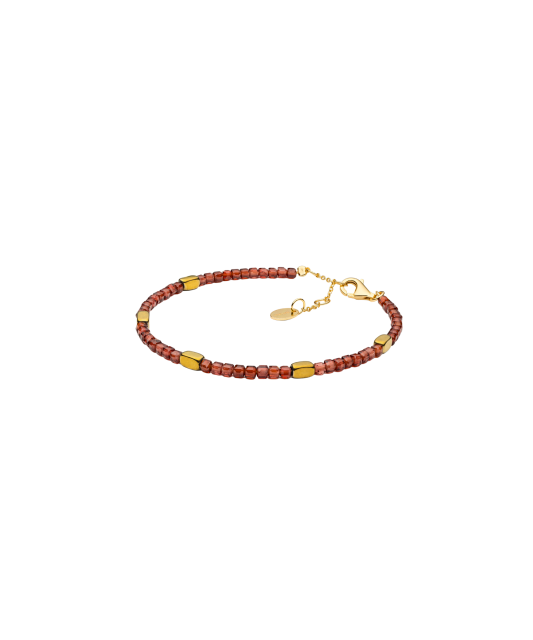 Bracelet with garnet and gold-plated silver