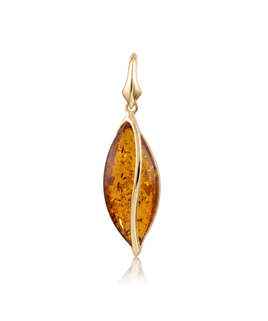 Gold pendant with amber
