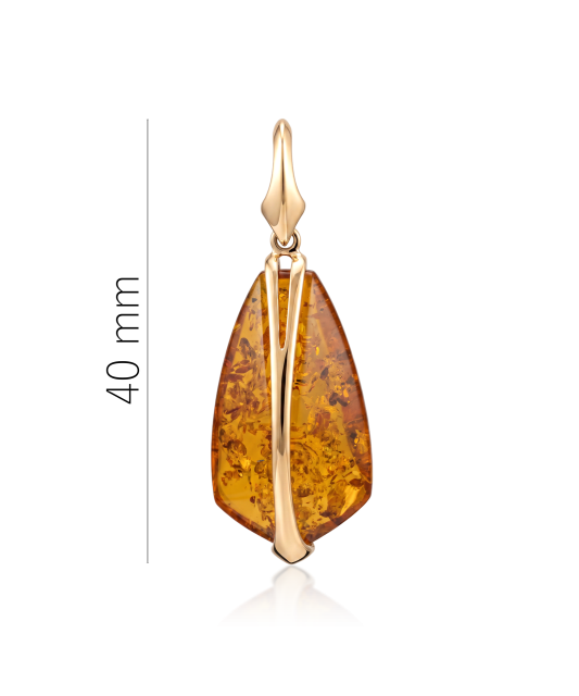 Gold pendant with amber