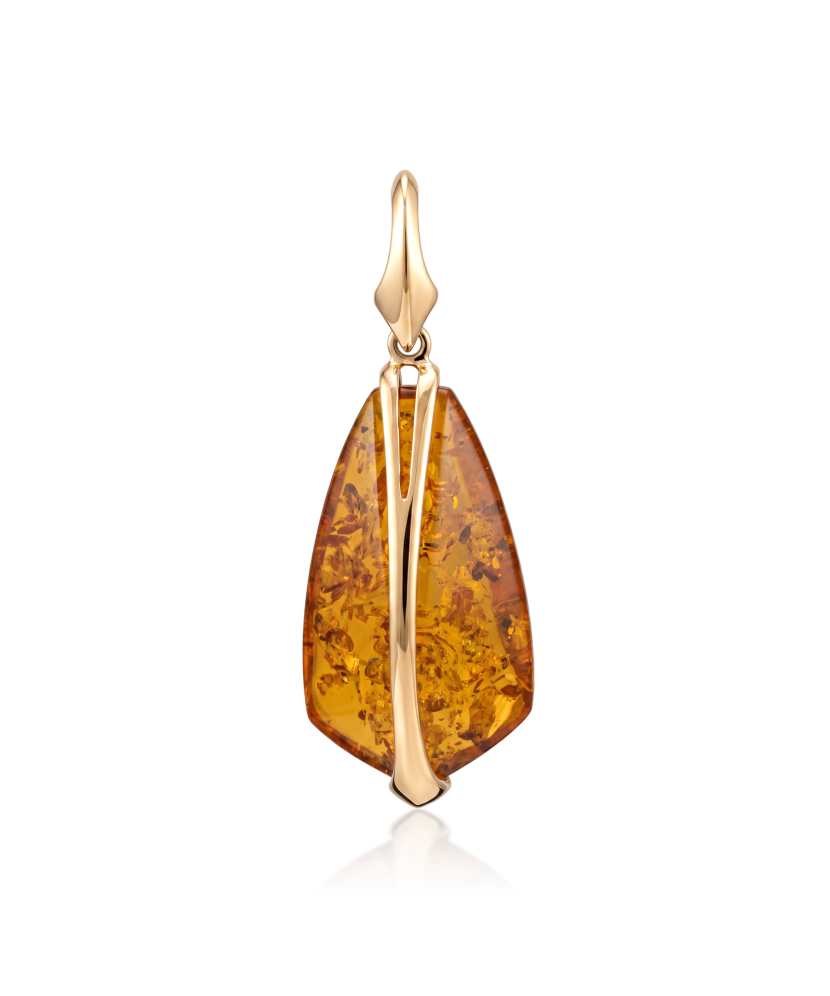 Gold pendant with amber