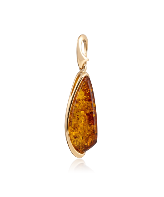 Gold pendant with amber