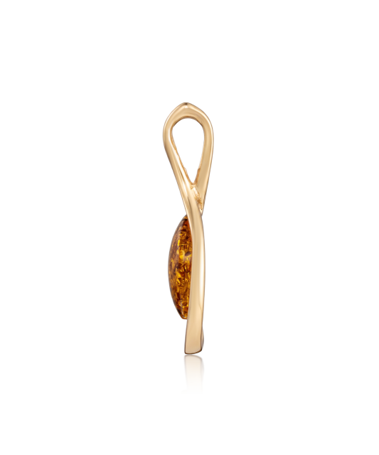 Gold pendant with amber