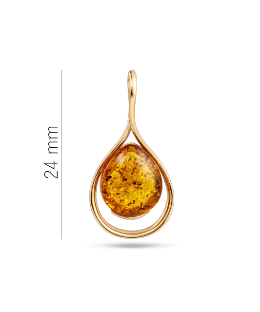 Gold pendant with amber