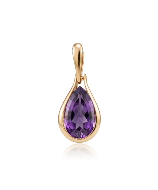 Gold pendant with amethyst