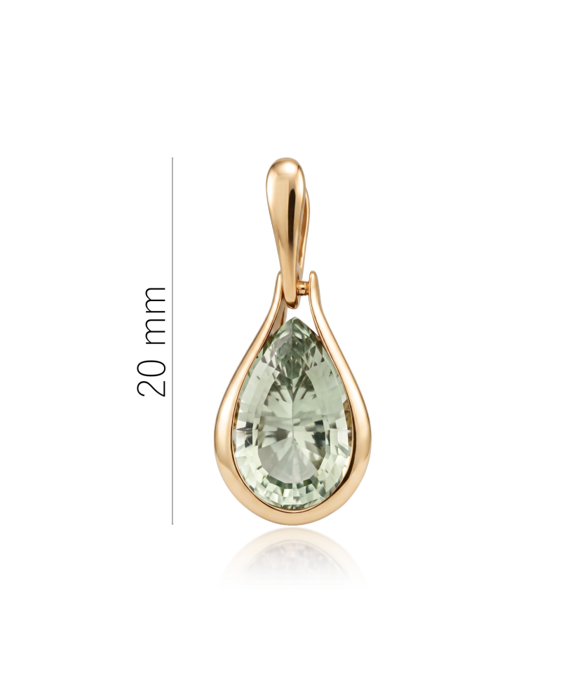 Gold pendant with green amethyst