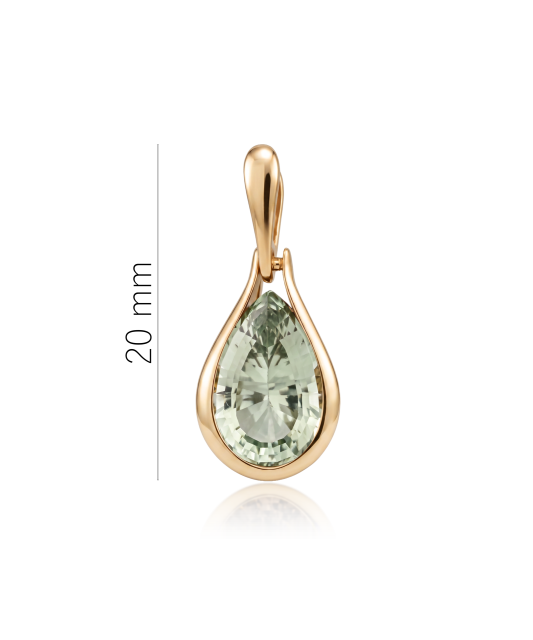 Gold pendant with green amethyst