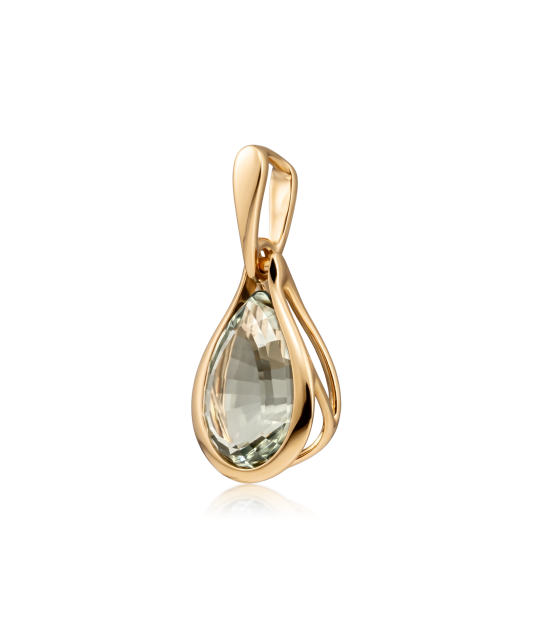 Gold pendant with green amethyst