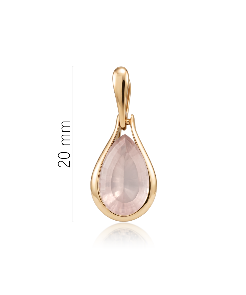 Gold pendant with rose quartz