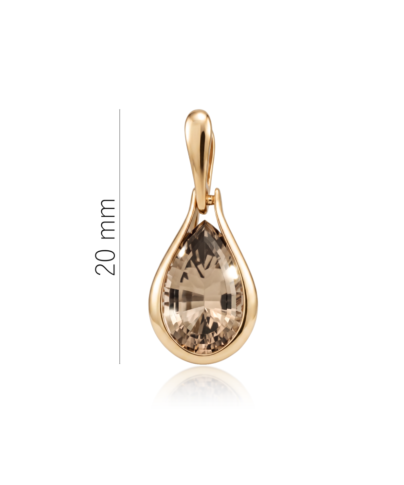 Gold pendant with smoky quartz