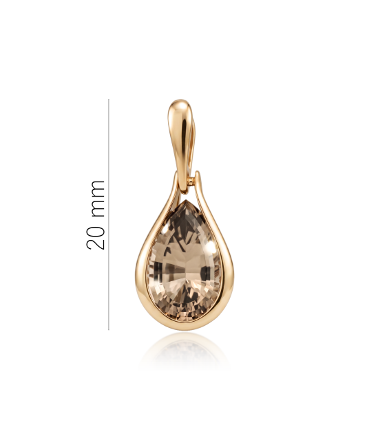 Gold pendant with smoky quartz