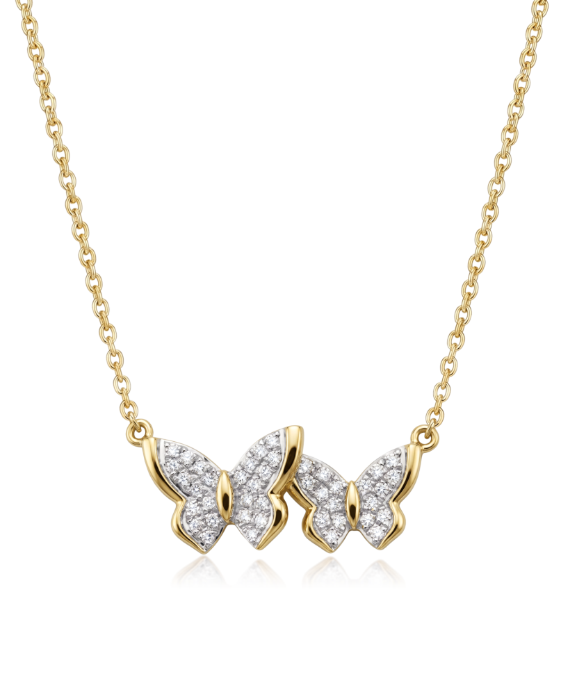 Yellow gold chain with diamonds “Butterflies”
