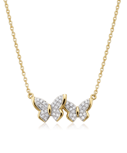 Yellow gold chain with diamonds “Butterflies”