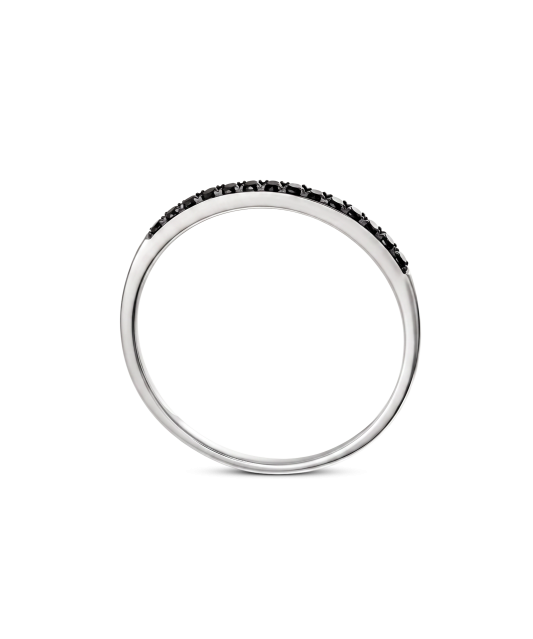 White gold ring with black diamonds