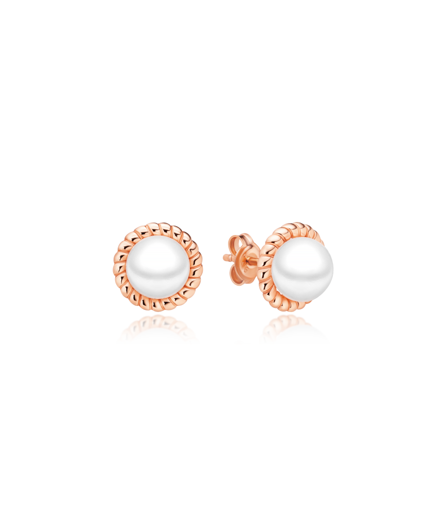 Gold-plated silver earrings with pearls