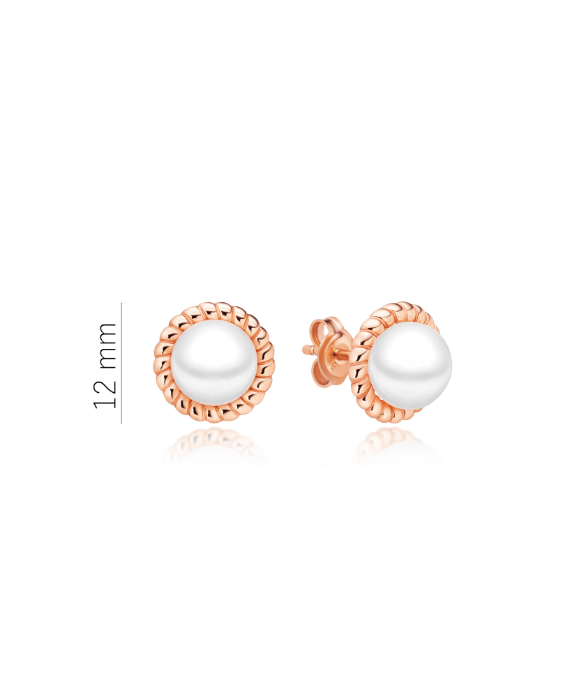 Gold-plated silver earrings with pearls
