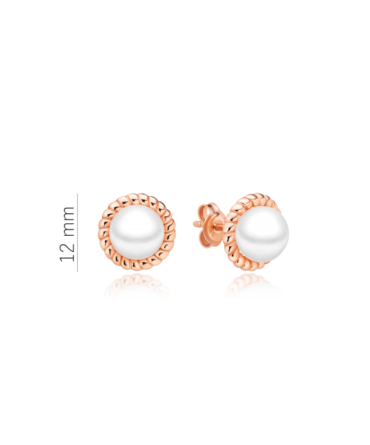 Gold-plated silver earrings with pearls