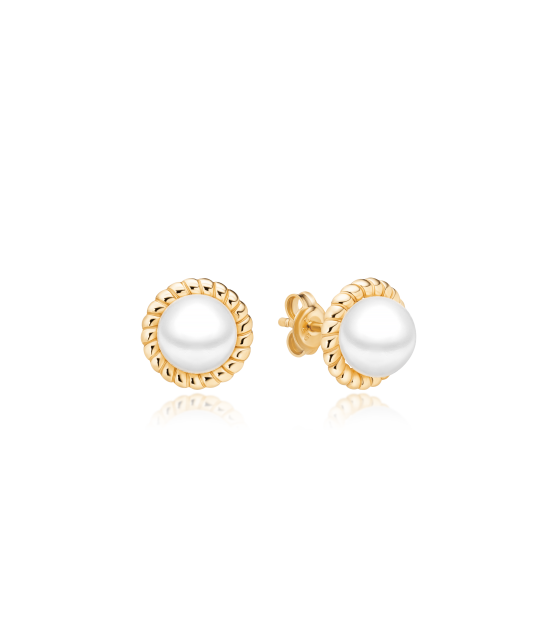 Gold-plated silver earrings with pearls