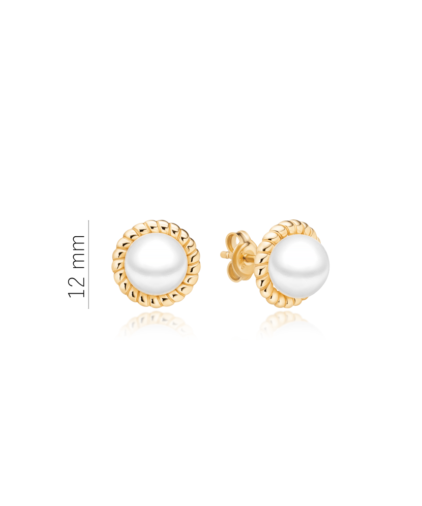 Gold-plated silver earrings with pearls