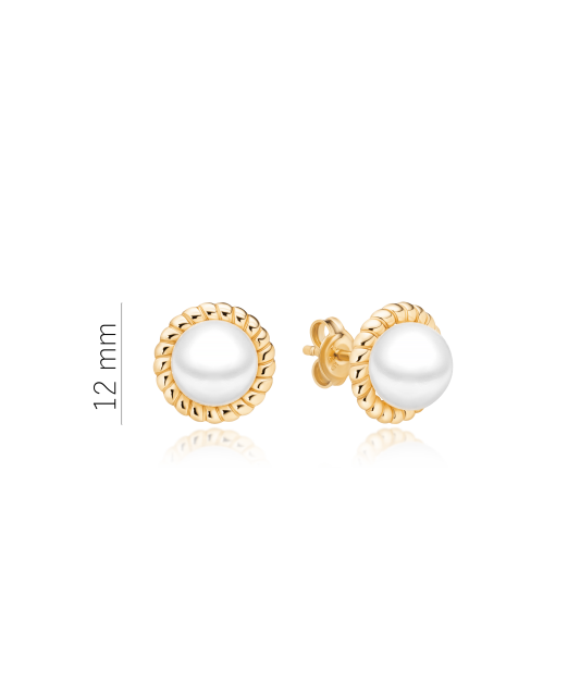 Gold-plated silver earrings with pearls