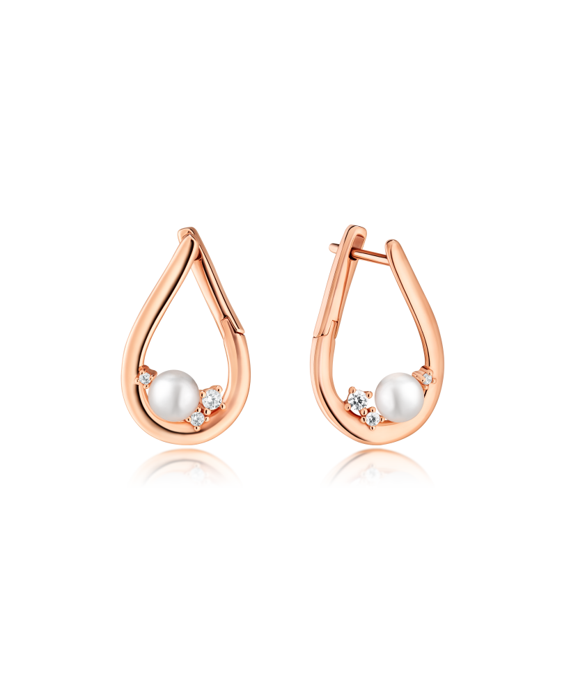 Gold-plated silver earrings with pearls