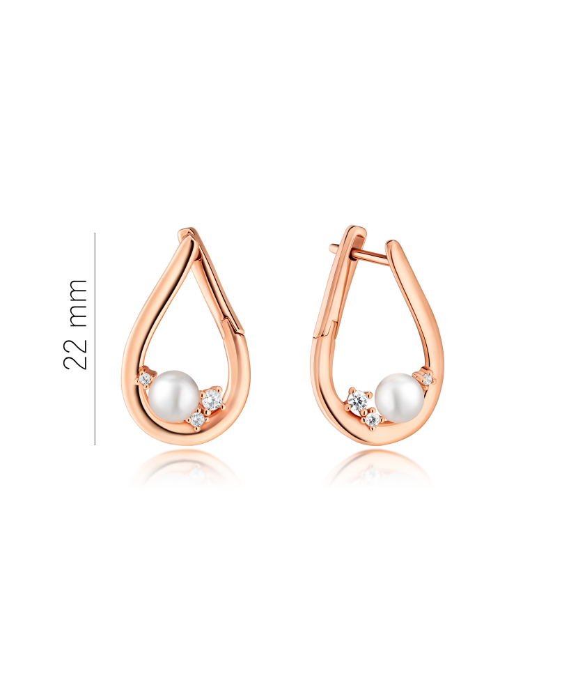 Gold-plated silver earrings with pearls