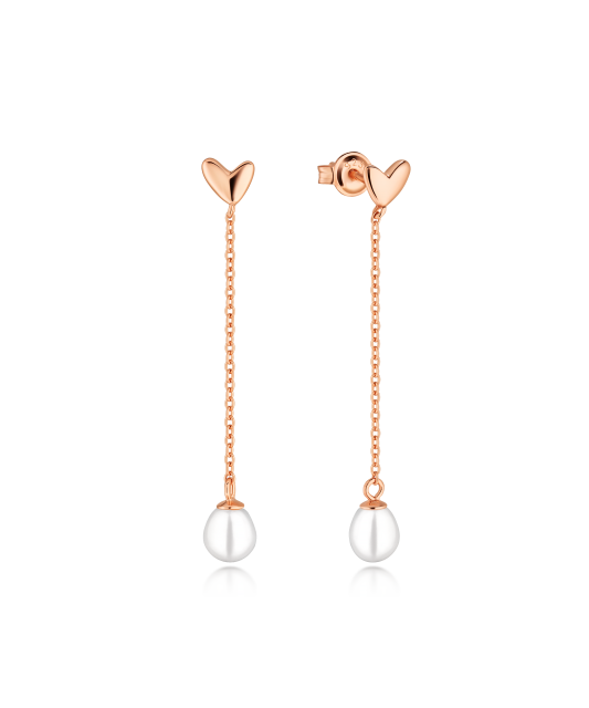 Gold-plated silver earrings with pearls