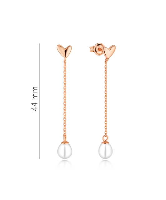 Gold-plated silver earrings with pearls