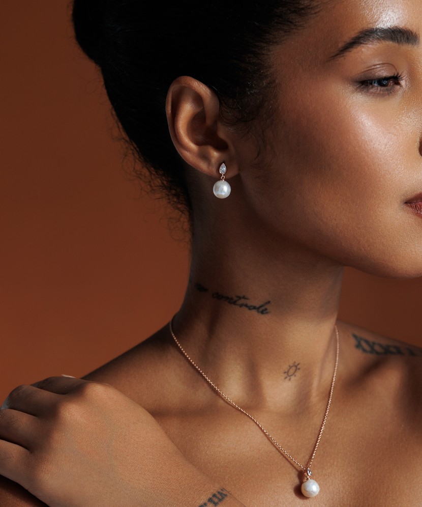 Gold-plated silver earrings with Edison pearls