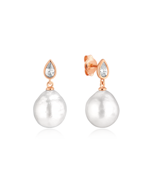 Gold-plated silver earrings with Edison pearls