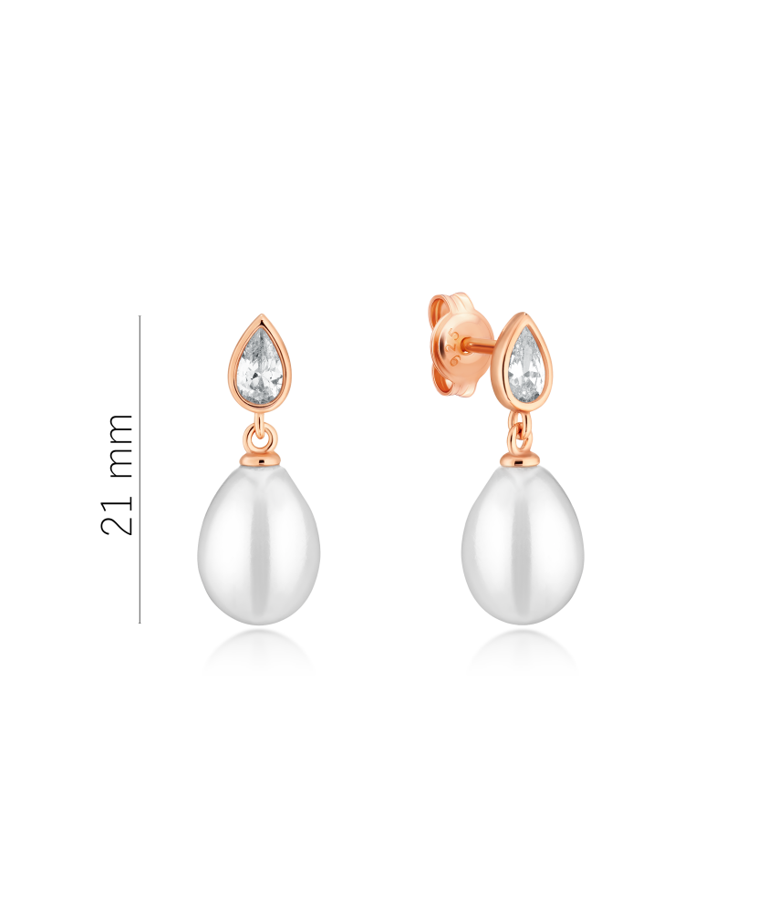 Gold-plated silver earrings with pearls