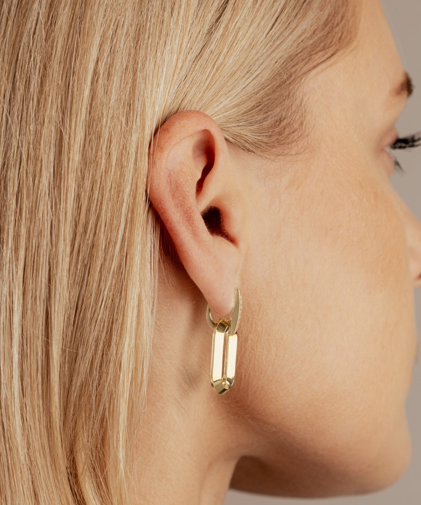 Yellow gold earrings with cubic zirconia