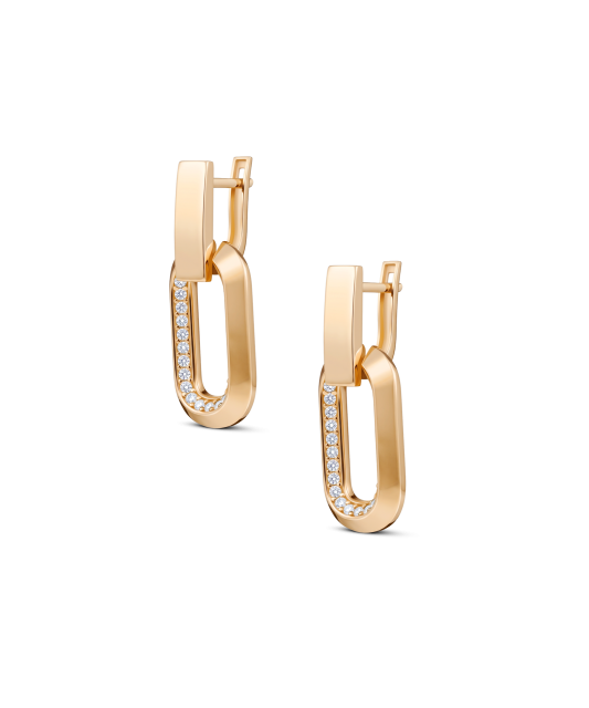 Gold earrings with zircons