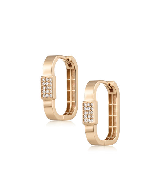 Gold earrings with zircons