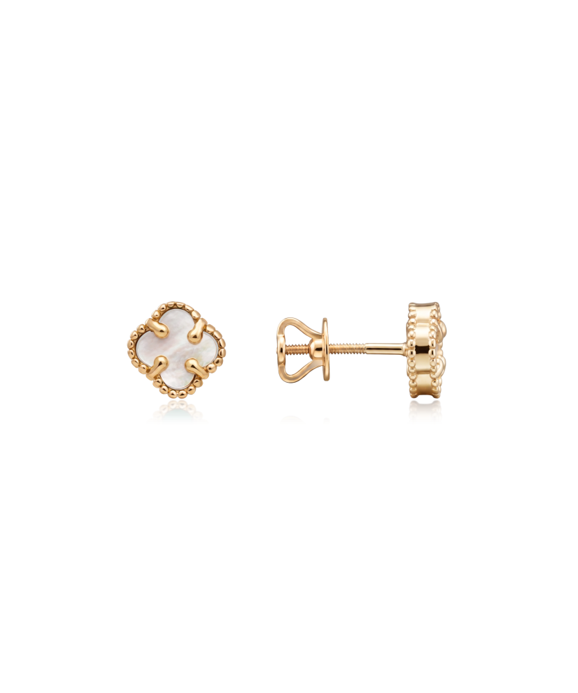 Gold earrings with nacre