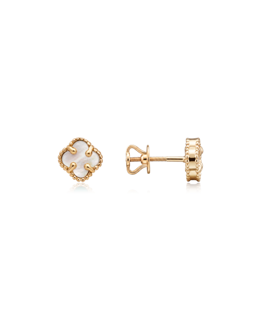 Gold earrings with nacre