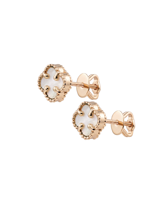 Gold earrings with nacre