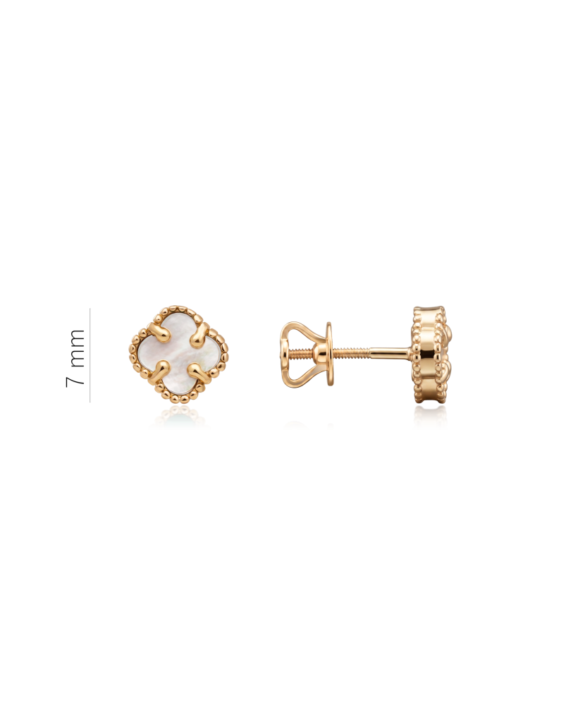 Gold earrings with nacre
