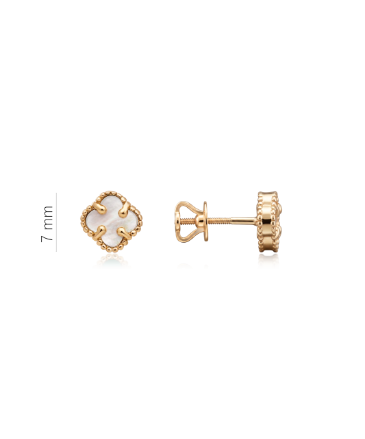 Gold earrings with nacre