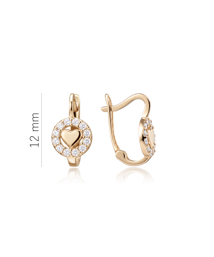 Gold earrings with zircons